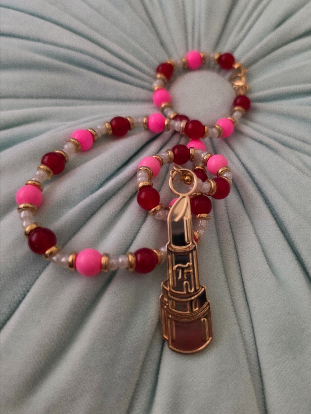 Handcrafted Trixie Mattel Cosmetics Lipstick Beaded Choker Necklace